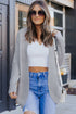 Pocket Knitted Solid Color Cardigan